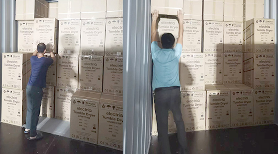講效率！快速完成英國(guó)客戶(hù)Electriq衣物烘干機(jī)裝柜出貨任務(wù)