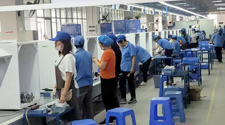 生產(chǎn)實(shí)況！金環(huán)電器開(kāi)展客戶(hù)TCL滾筒衣服烘干機(jī)生產(chǎn)